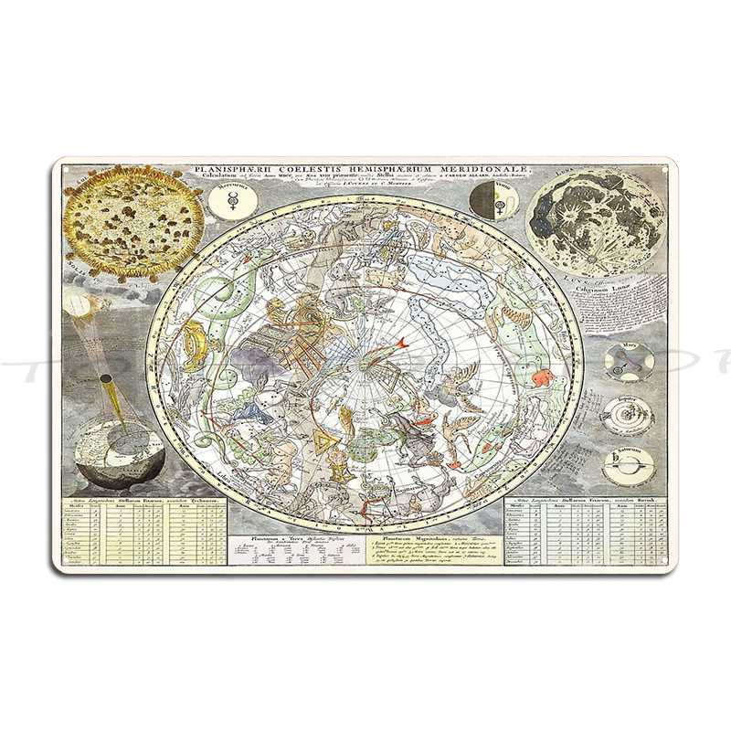 Custom Star Map - Peta Bintang Langit Selatan, Papan Logam