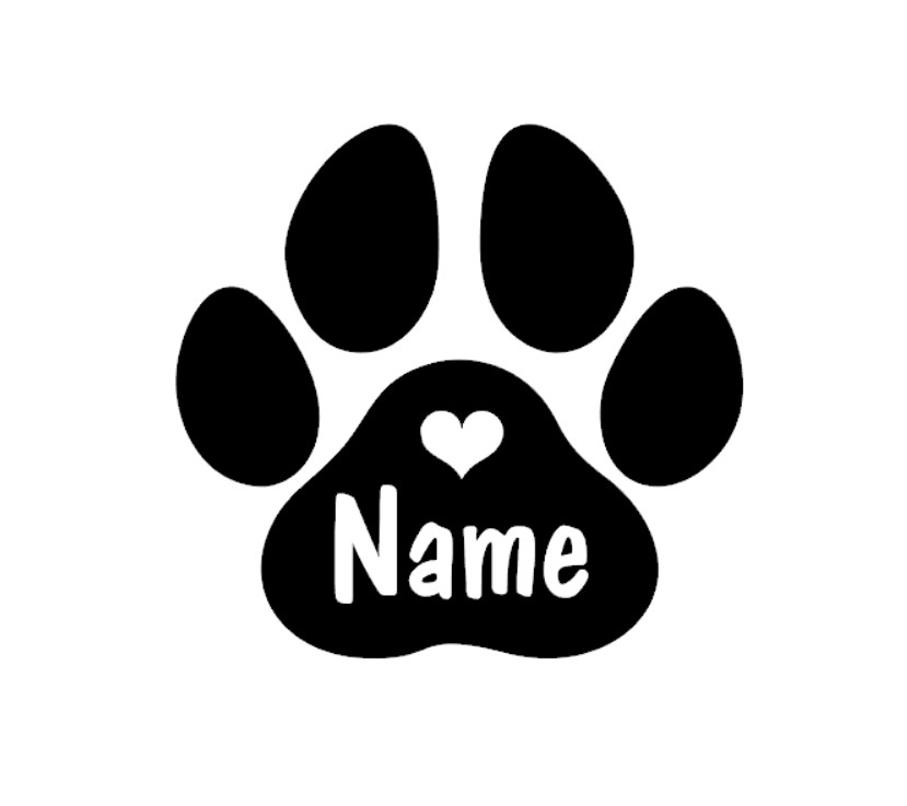 Pet Portrait Custom - 2 buah stiker cetakan kaki personalisasi