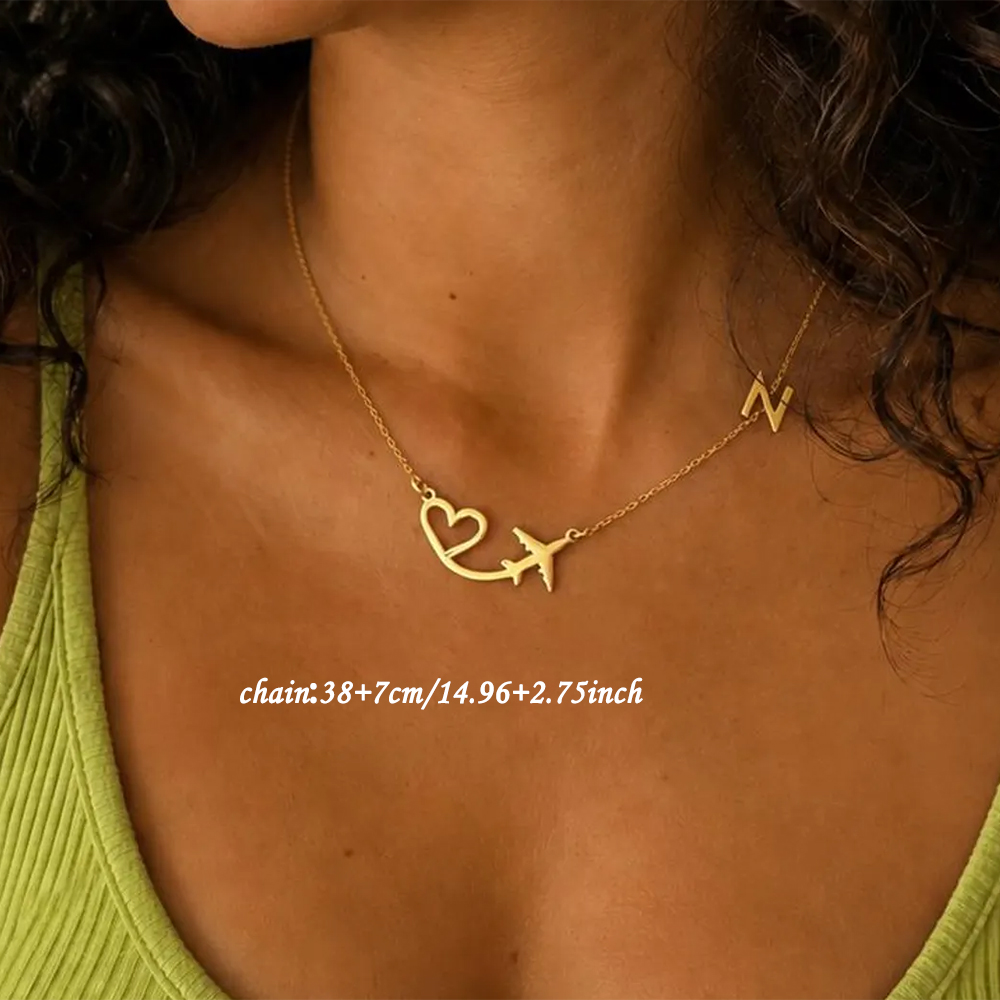 Kalung Liontin Inisial Pesawat - Name Necklace Custom ulasan dan harga