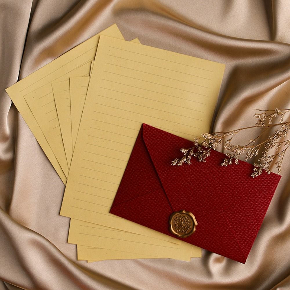 10 Buah Amplop Retro Tekstur L - Wax Seal Letter Kit ulasan dan harga