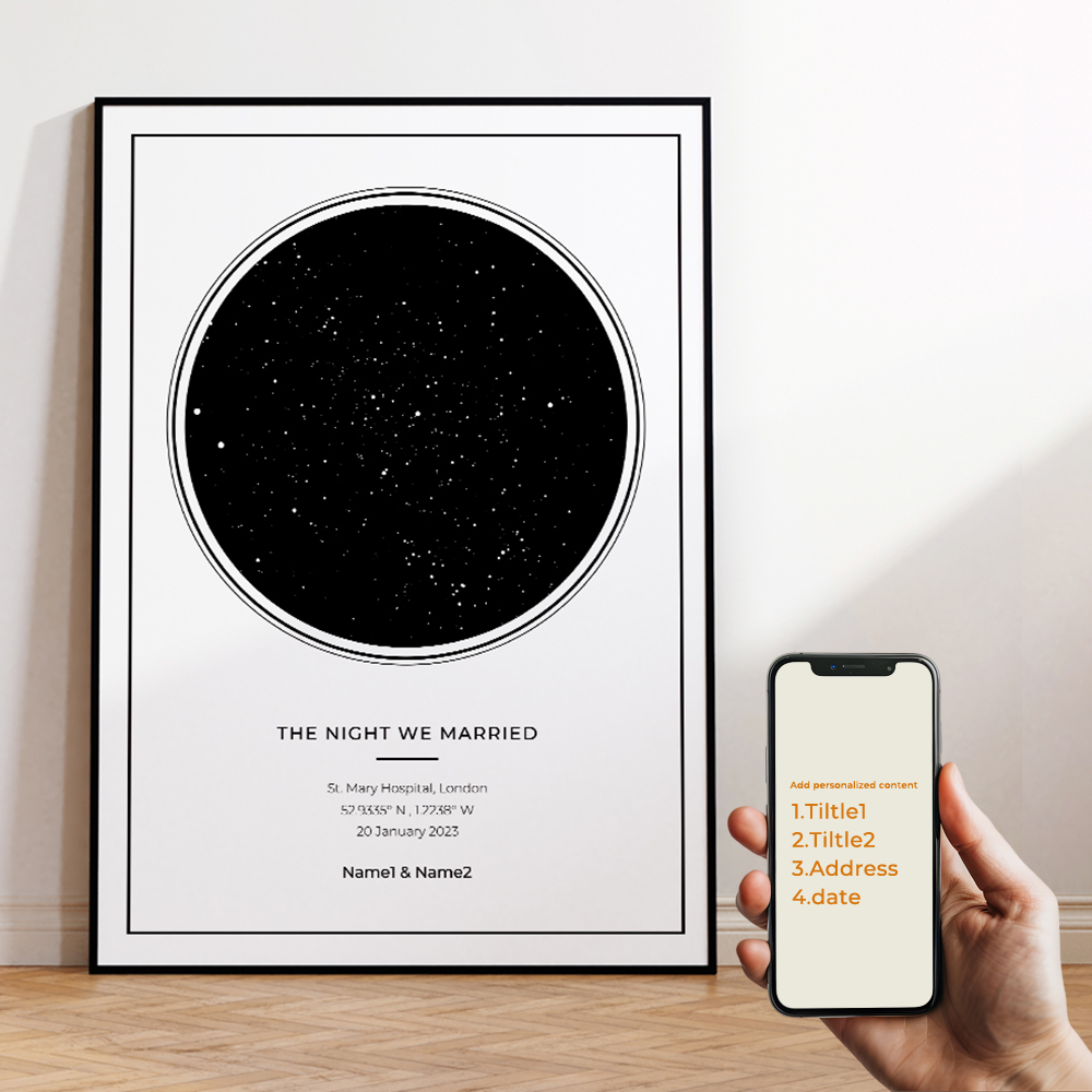 Lukisan Kanvas Poster Cetak Ga - Custom Star Map ulasan dan harga
