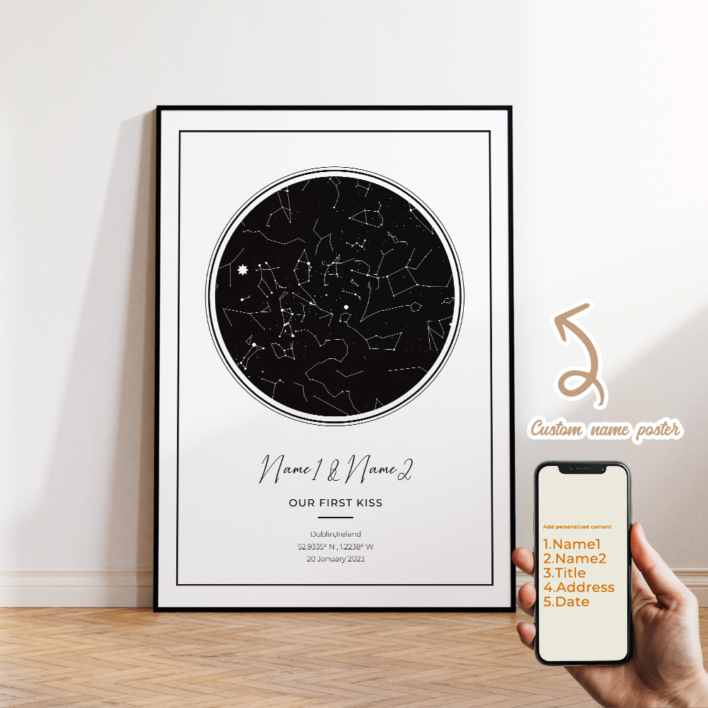 Lukisan Kanvas Poster Cetak Ga - Custom Star Map ulasan dan harga